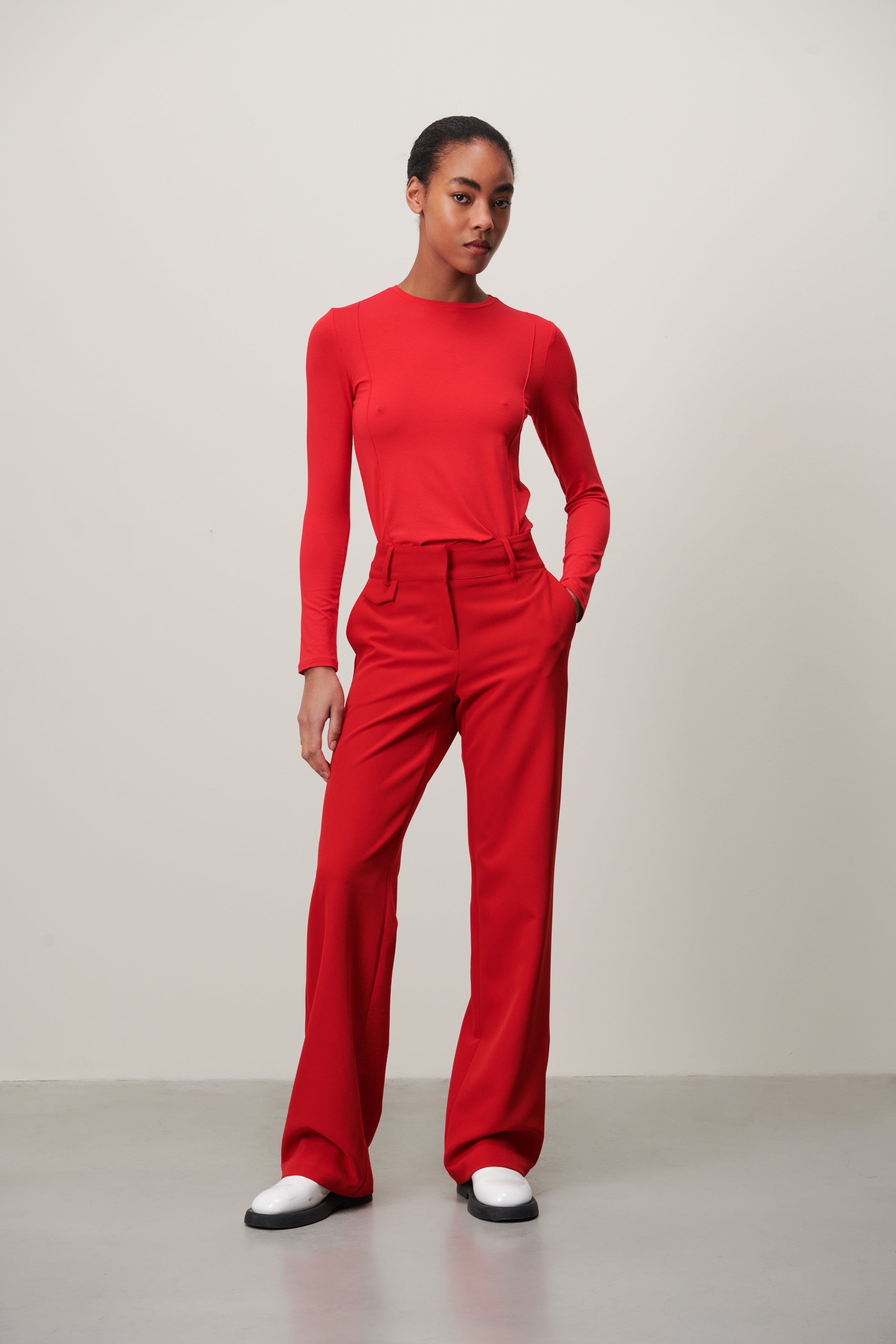 Ladies red clearance trousers