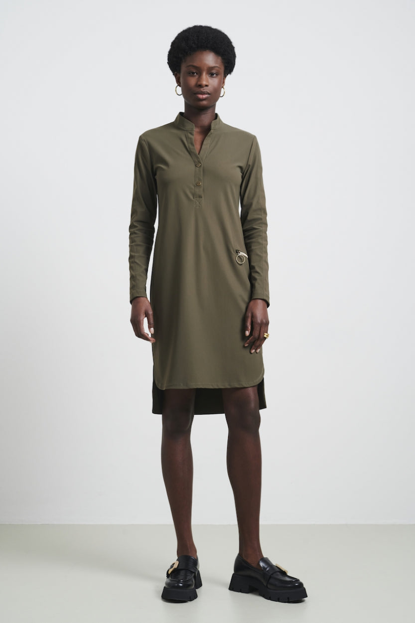Dress Eva Technical Jersey | Army | Jane Lushka