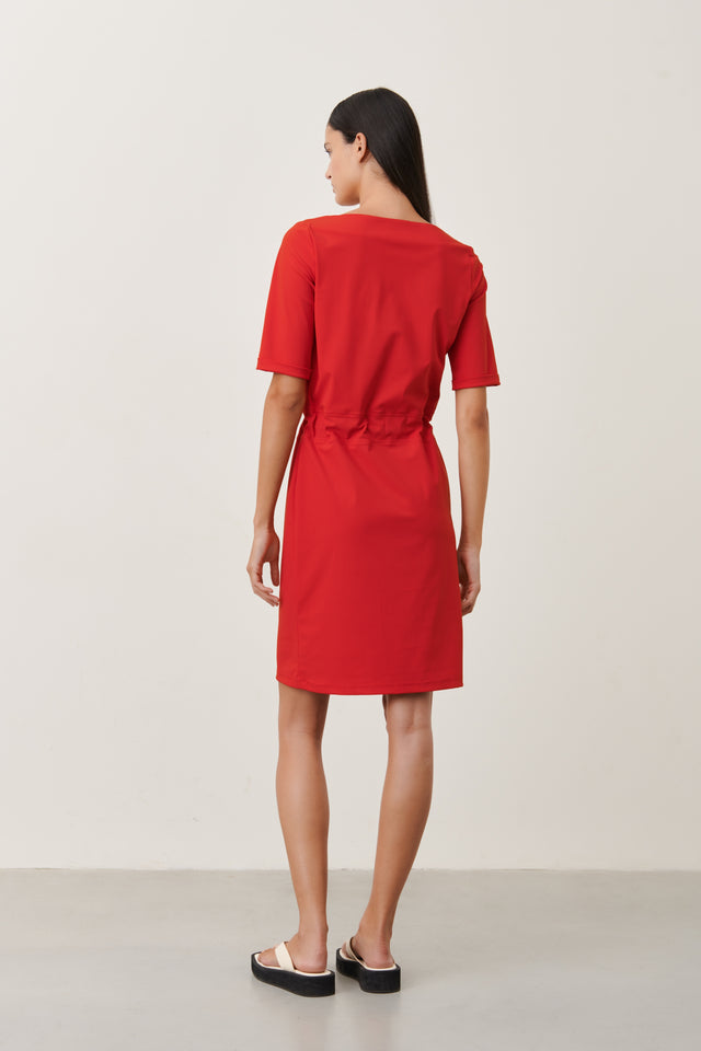 Lea Dress Technical Jersey | Red