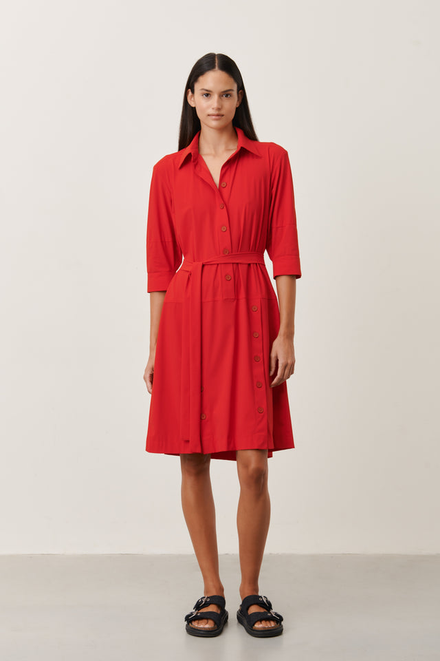 Ramona Dress Technical Jersey | Red