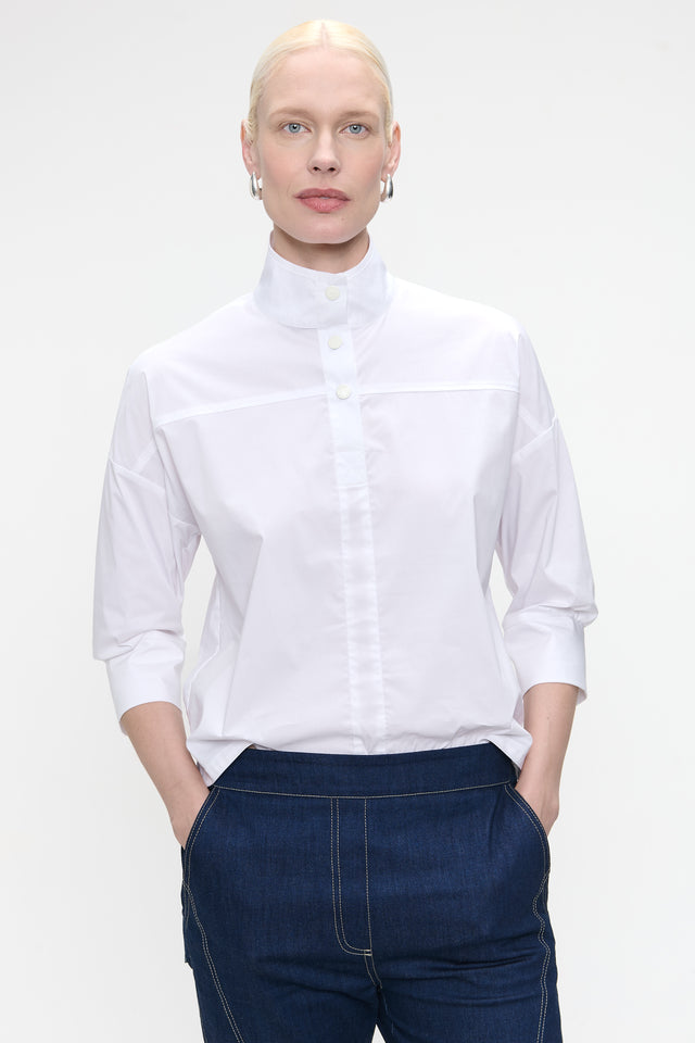 Angelika poplin top | White