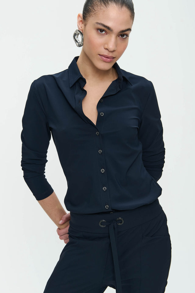 Blouse Betty easy wear Technical Jersey | Blue