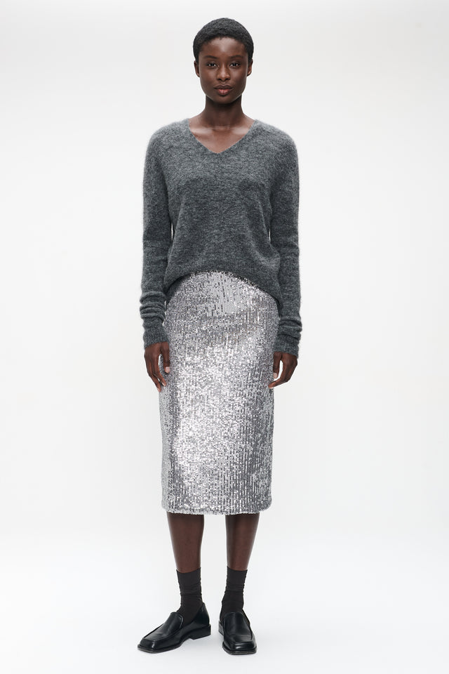 Dionisia sequins skirt uni | Silver Shiny