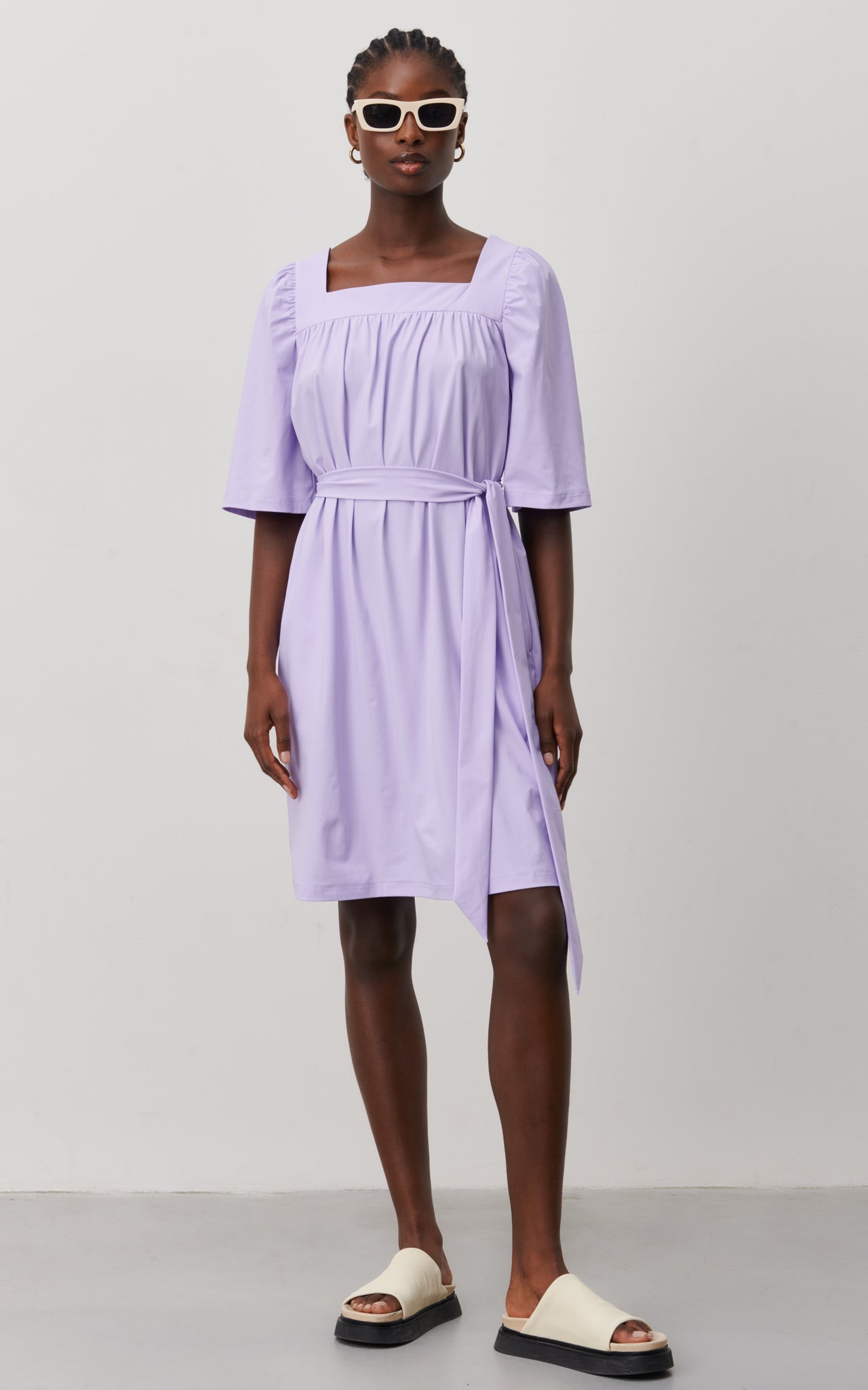 Heide tech jersay dress LS | Black