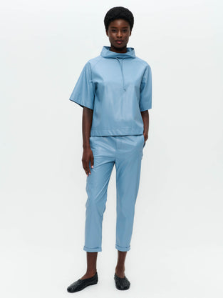 Florian eco-leather top | Light Blue