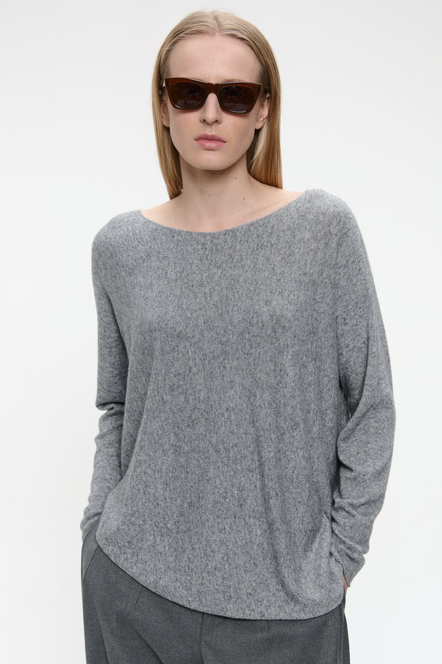 Pullover Cashmere blend 2482 | Dark Grey Melange