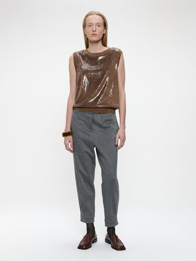 Pallino sequins top | Gold