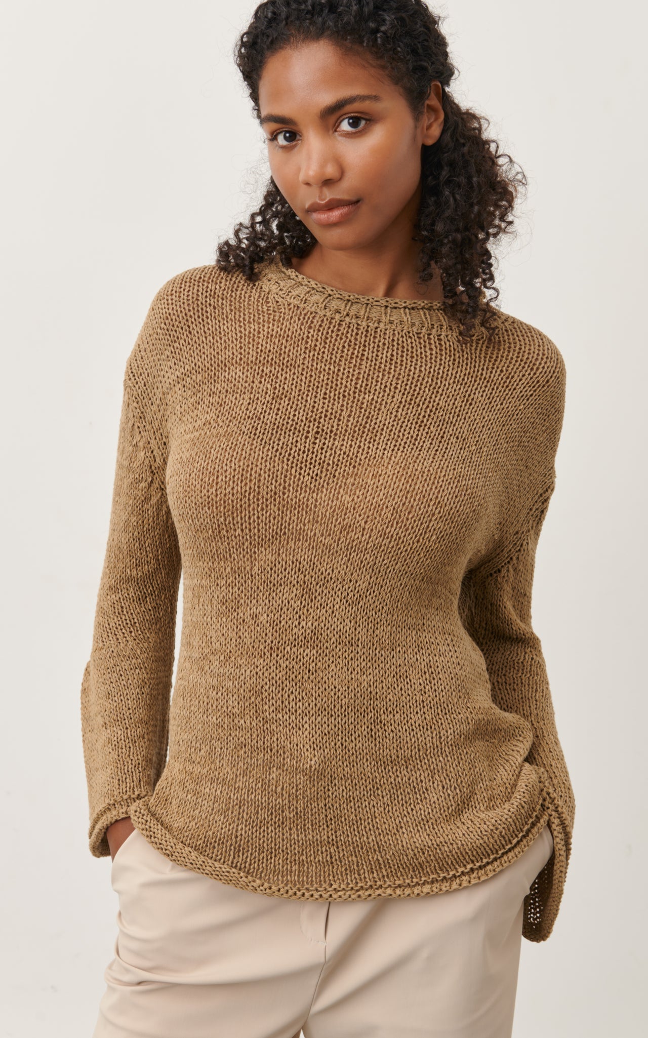 Pullover seamless viscose NB2167 | Beige Melange