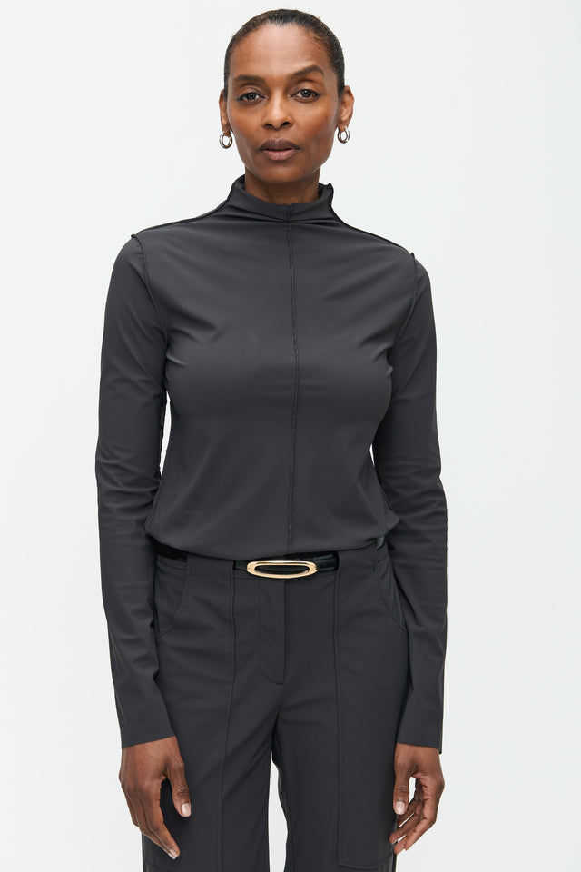 Zarra Top Technical Jersey | Dark Grey