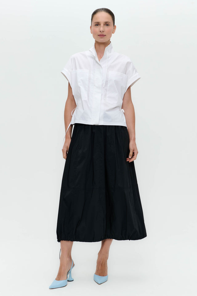 Paola polplin jacket blouse | White
