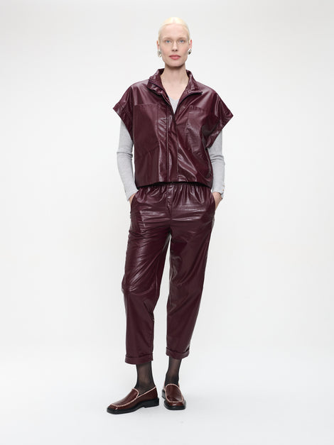 Daphne eco leather pants | Bordo