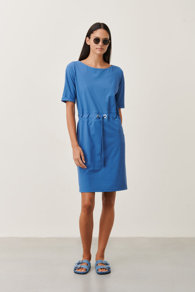 Lea Dress Technical Jersey | Mid Blue