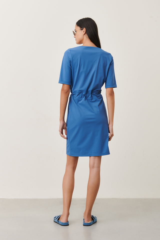 Lea Dress Technical Jersey | Mid Blue