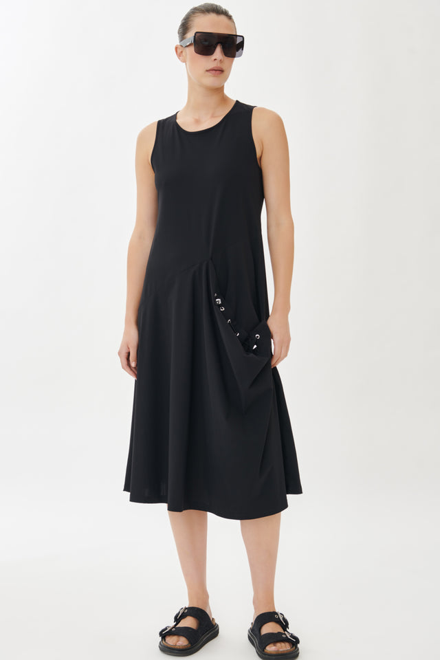 Laris Dress Technical Jersey | Black