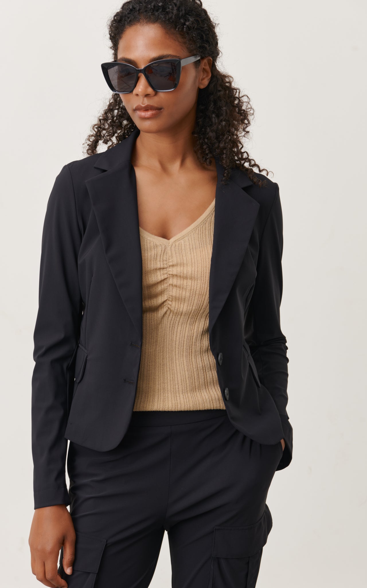 Atina Blazer Technical Jersey | Black