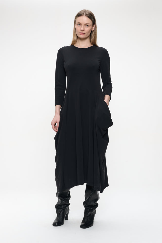 Denise dress technical jersey | Black