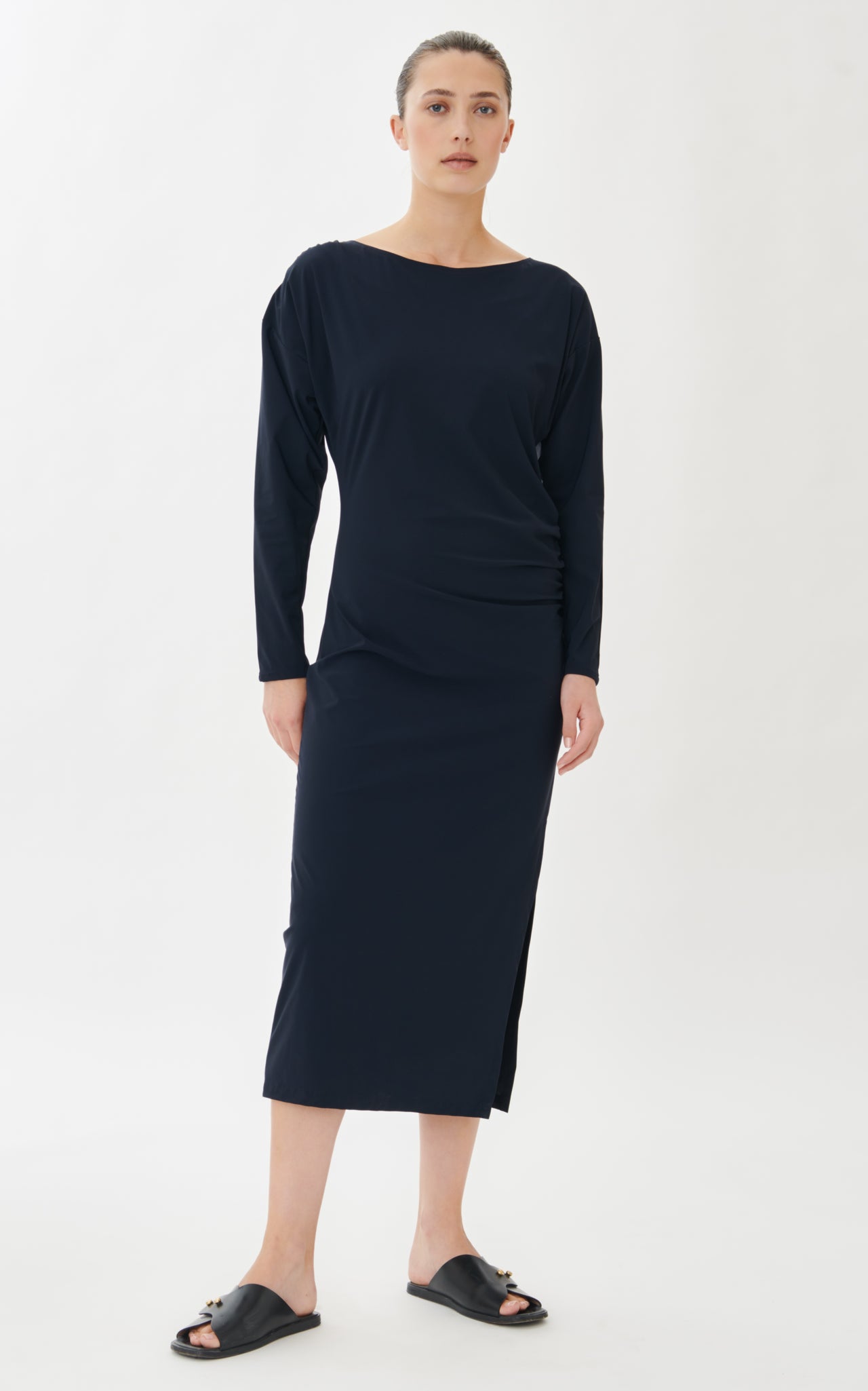 Rio print rayon viscose dress | Multi Blue