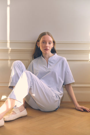 IrenaN structure technical jersey pants | Light Blue