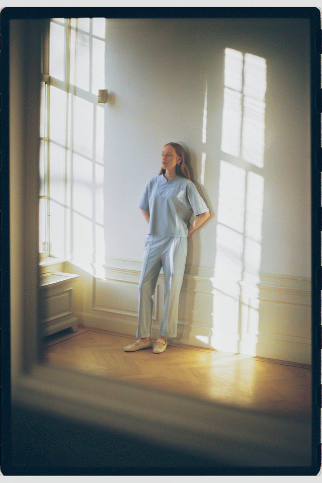 IrenaN structure technical jersey pants | Light Blue