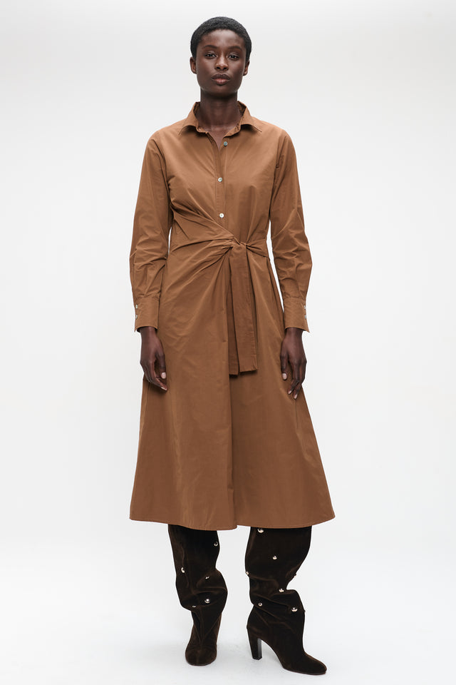 Edyta taffeta dress | Camel
