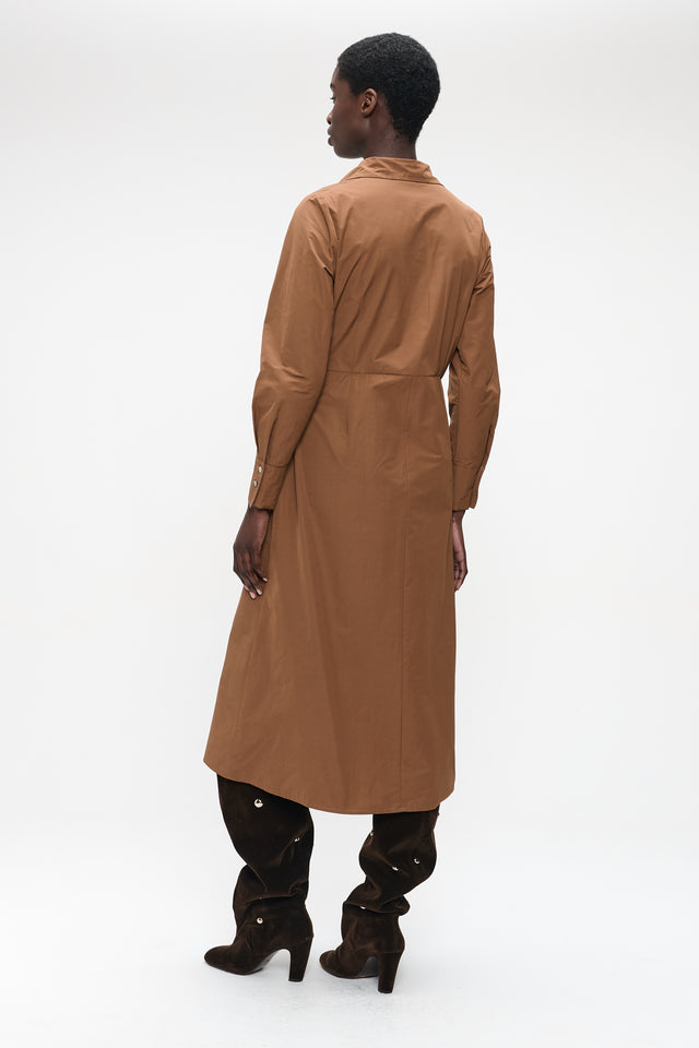 Edyta taffeta dress | Camel