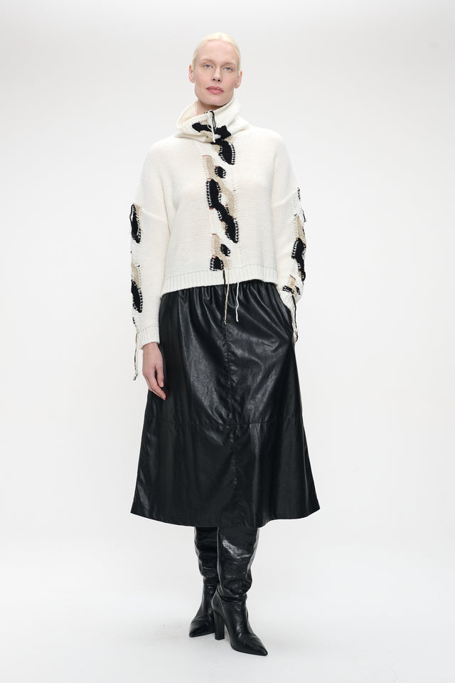 Nitty eco leather skirt | Black