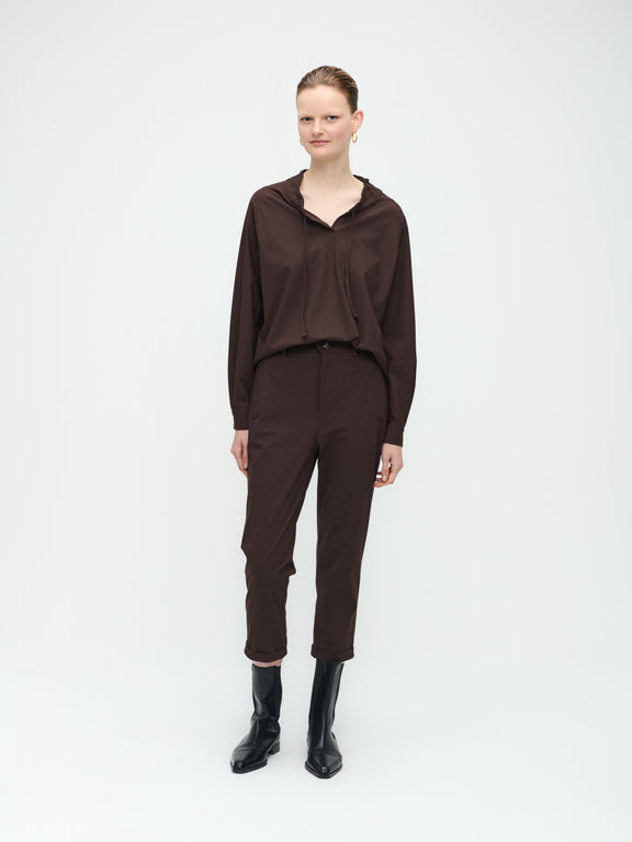 Dora Top Technical Jersey | Dark Brown
