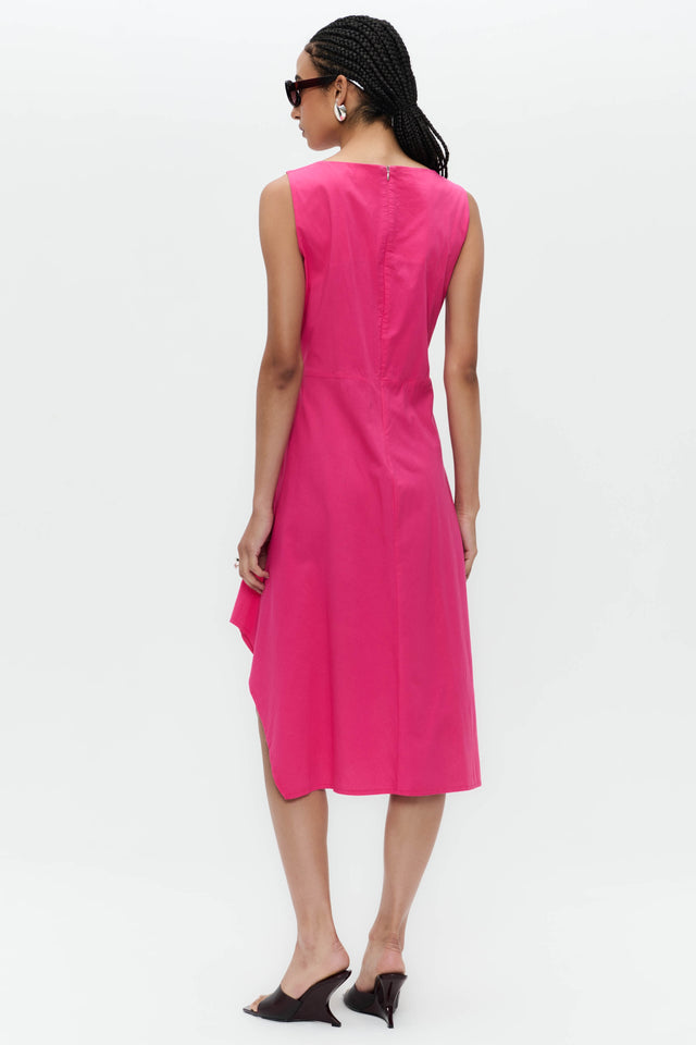 Cotton dress T549 | Fuxia