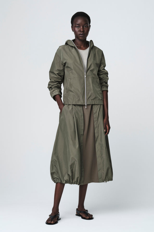 Allegra taffeta mix skirt | Army