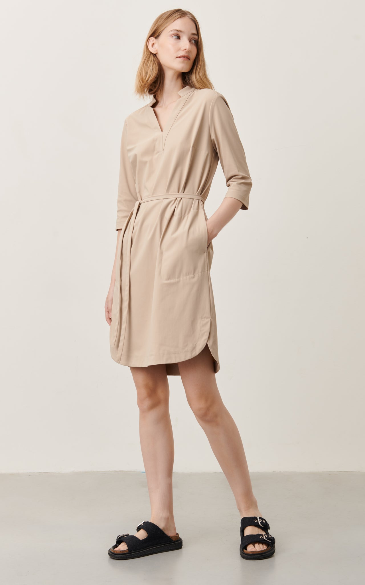 Jacklin strech technical jersey dress | Black