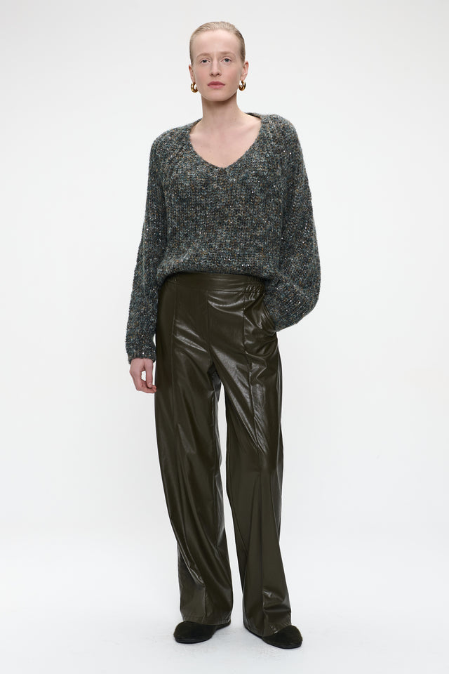 Shiny oversized pullover H20034 | Melange