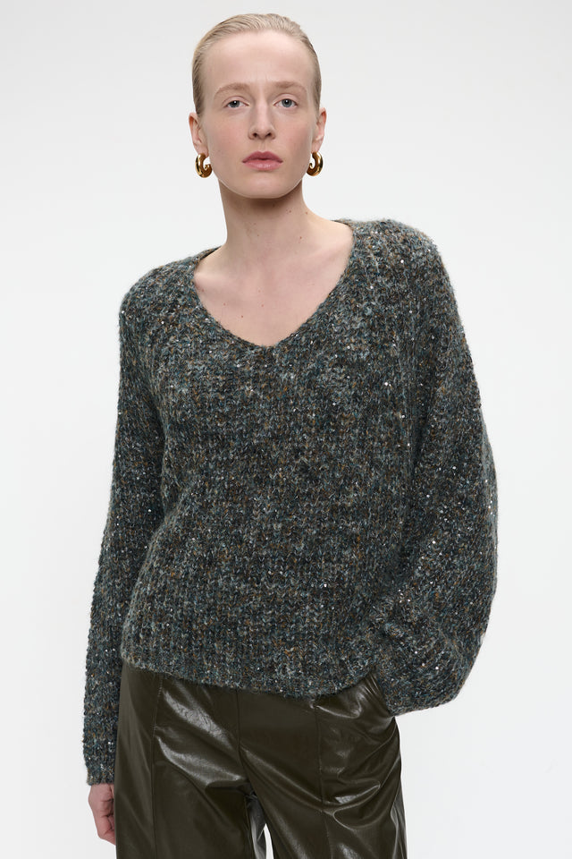 Shiny oversized pullover H20034 | Melange