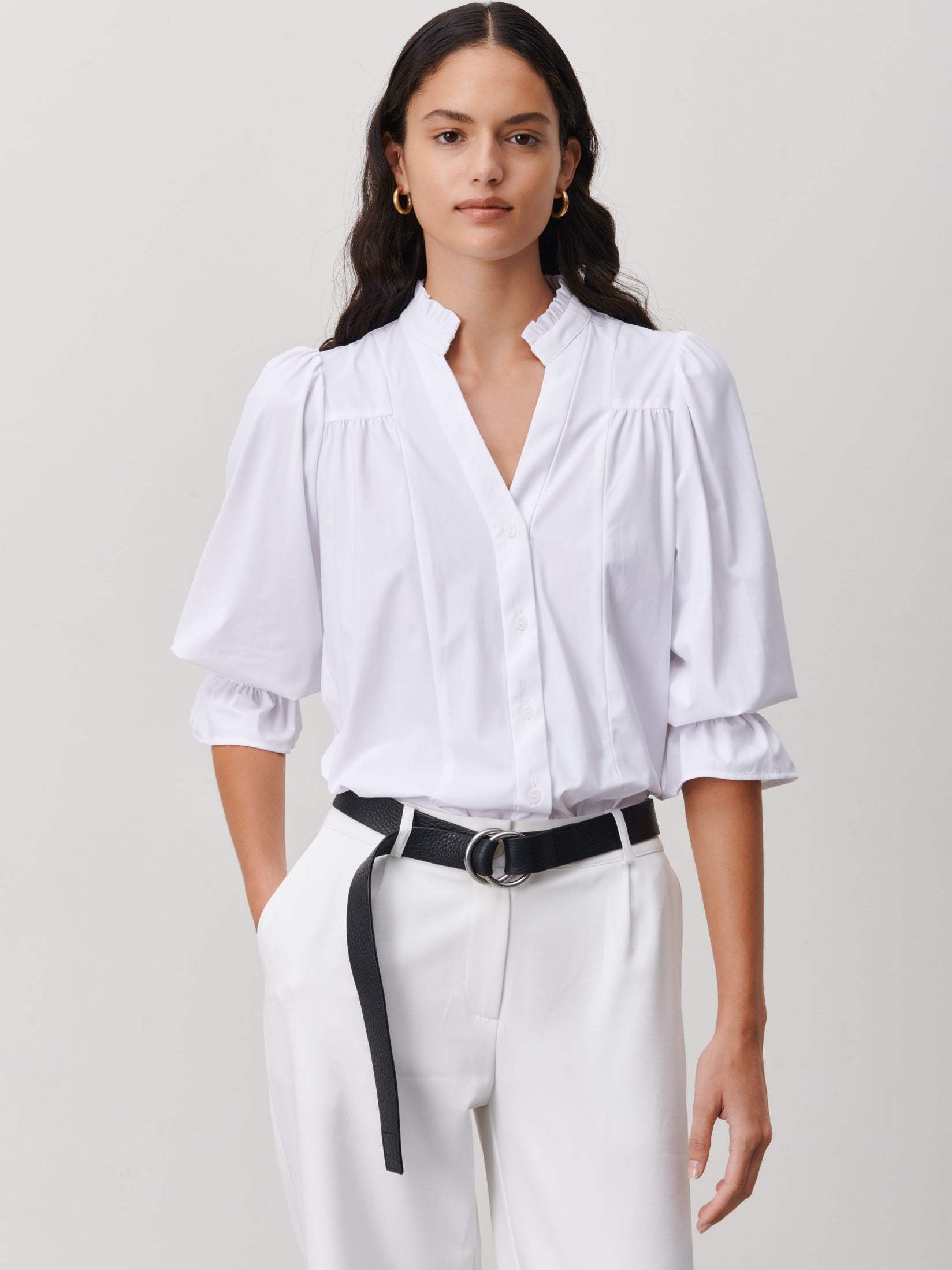 Olivia Blouse Technical Jersey | White