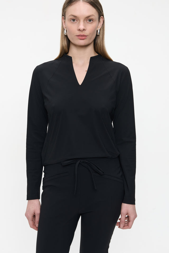 Andrea top LS technical jersey | Black