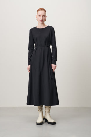 Jessica Dress Long Technical Jersey | Black