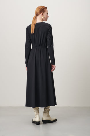 Jessica Dress Long Technical Jersey | Black