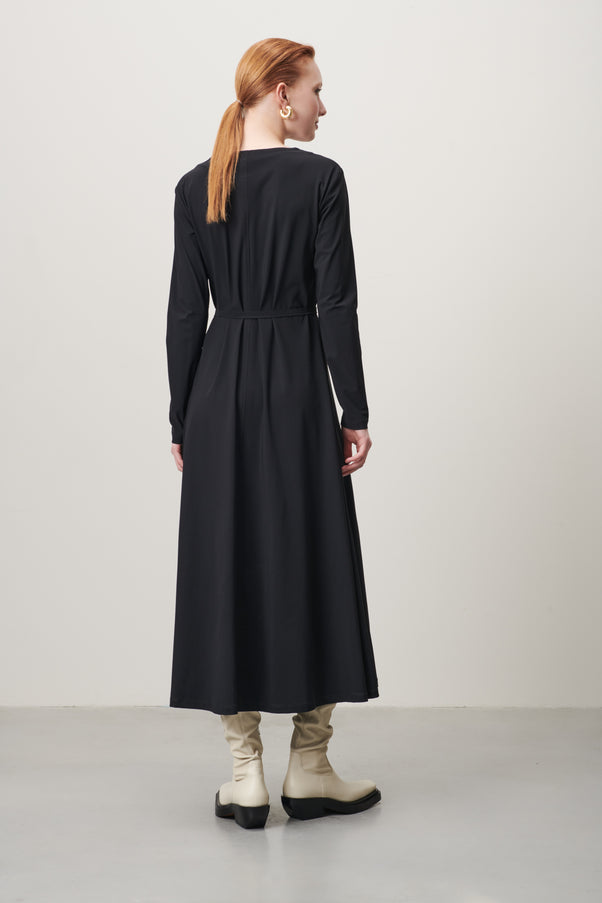 Jessica Dress Long Technical Jersey | Black