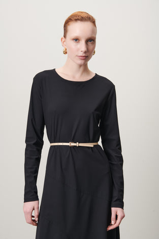 Jessica Dress Long Technical Jersey | Black