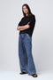 Pamela jersay/tafeta mix blouse | Blue