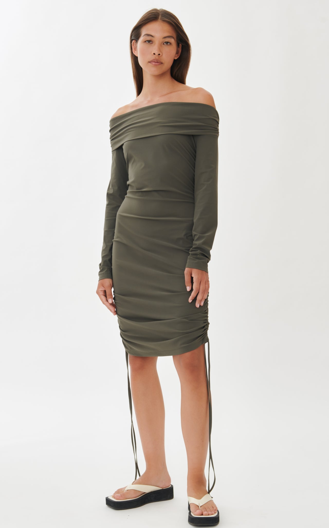 Sonia Dress Technical Jersey | Army