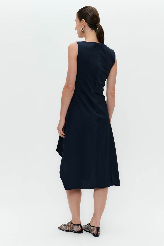 Cotton dress T549 | Dark Blue