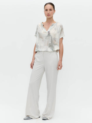 Remi printed silk viscose top | Grey