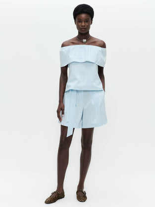 Diane cotton mix top | Light Blue