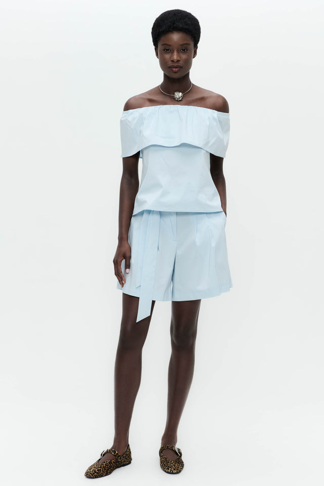 Diane cotton mix top | Light Blue