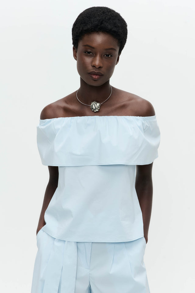 Diane cotton mix top | Light Blue