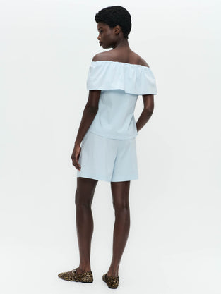 Diane cotton mix top | Light Blue
