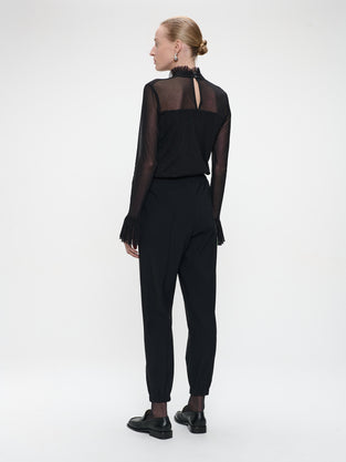 Lori strech technical jersey pants | Black