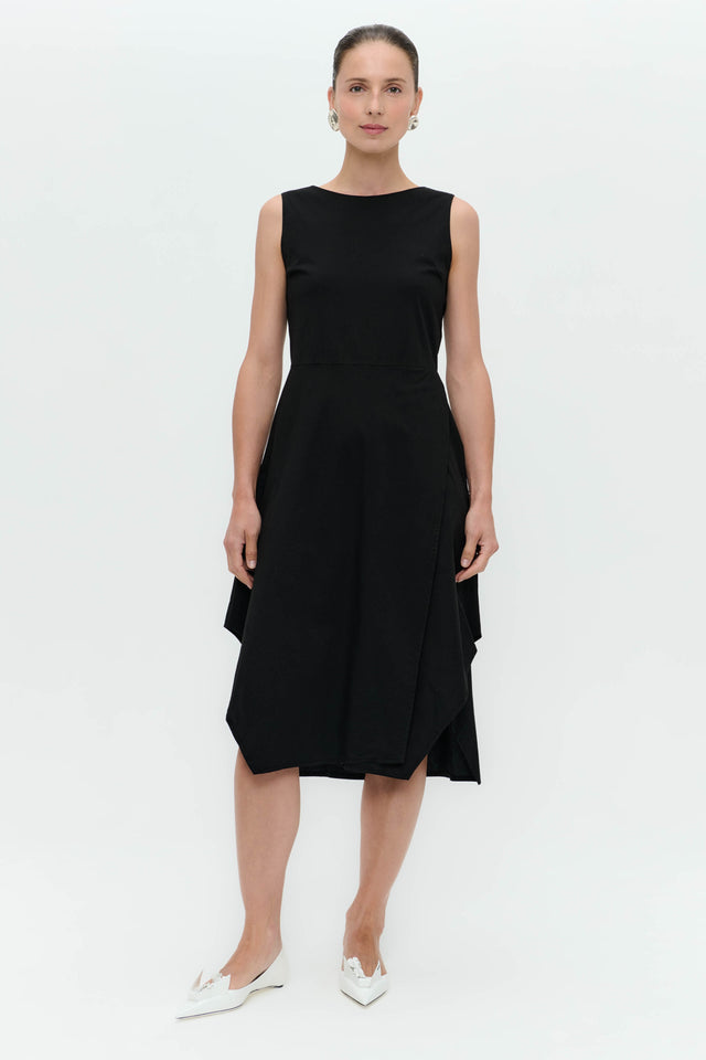 Cotton dress T549 | Black