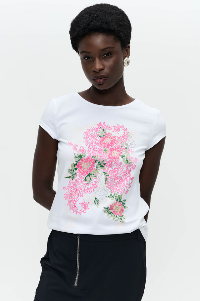 Cotton print t-shirt | White