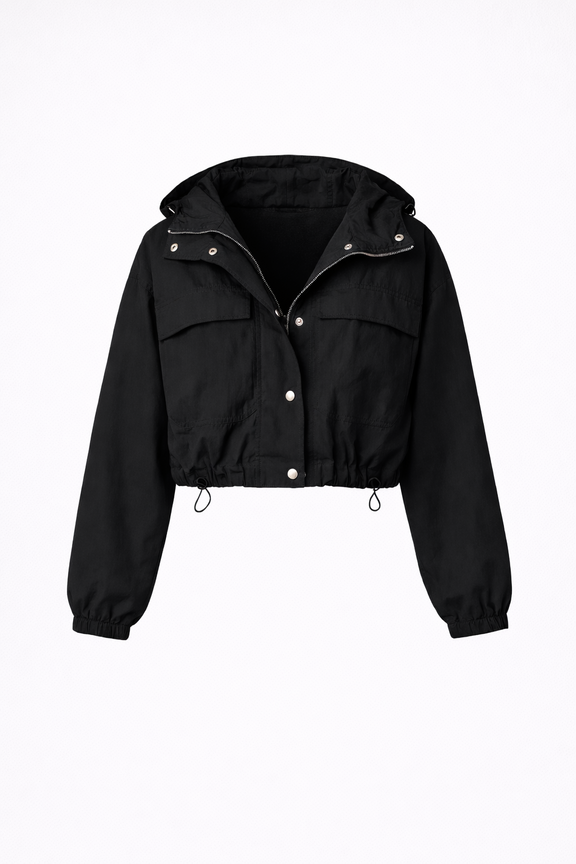 Asuka tafeta jacket | Black